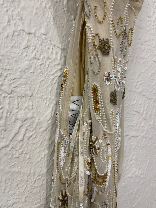 Rare Vintage 90's 100% Silk Beaded Gown