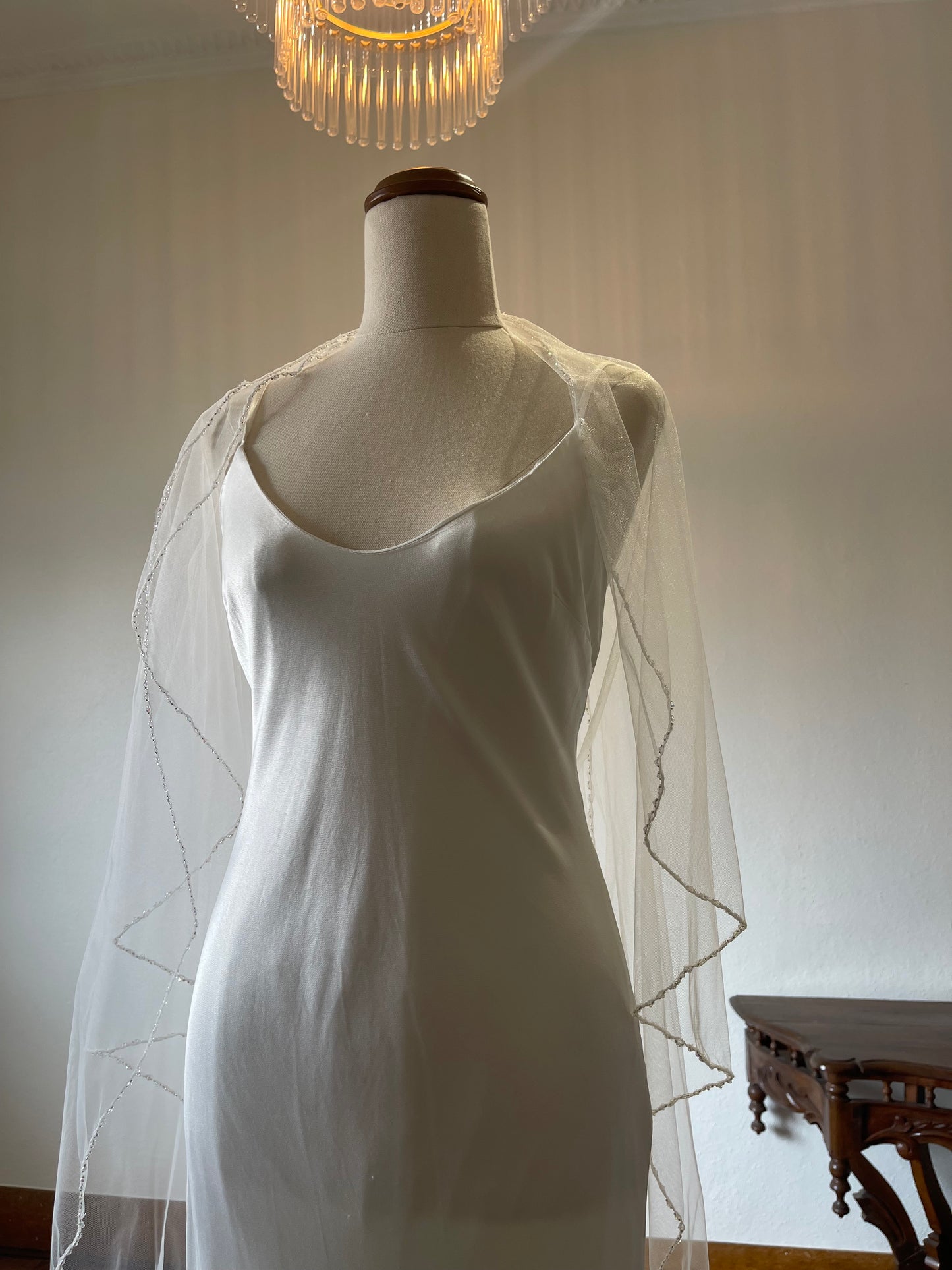 Kailey Low back Maxi Dress with detachable bow train