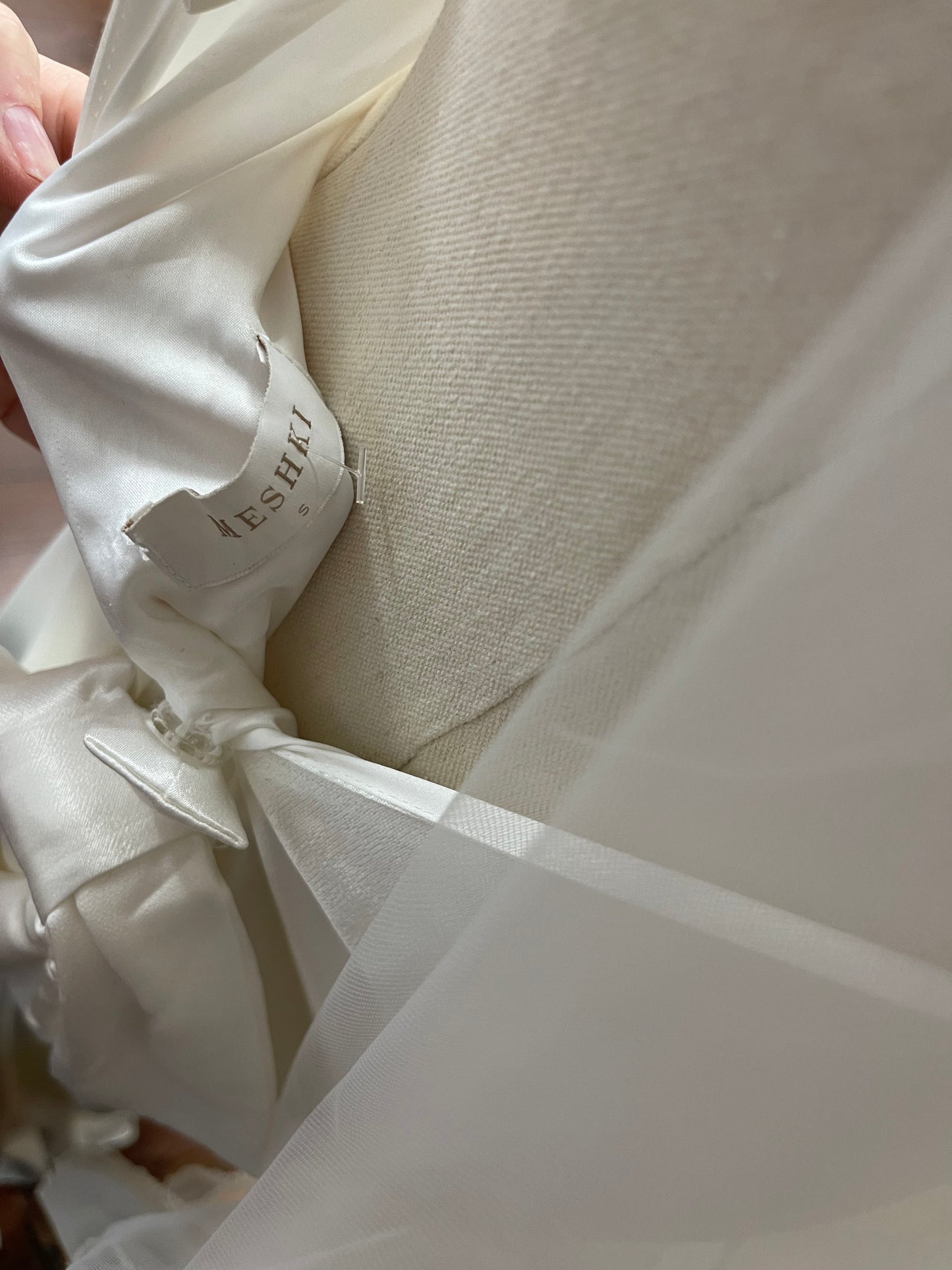 Kailey Low back Maxi Dress with detachable bow train