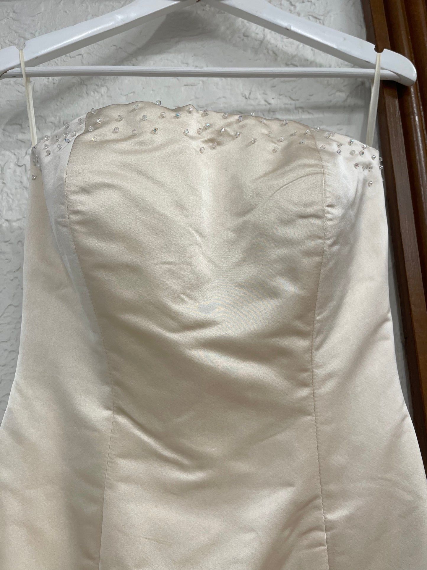 Vintage Luisa Manea Cream Strapless Gown