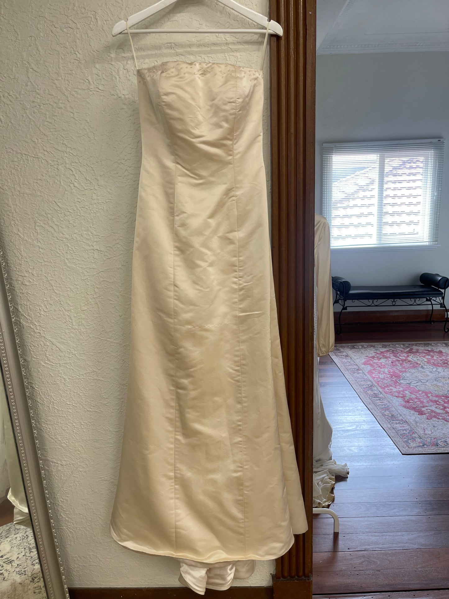 Vintage Luisa Manea Cream Strapless Gown