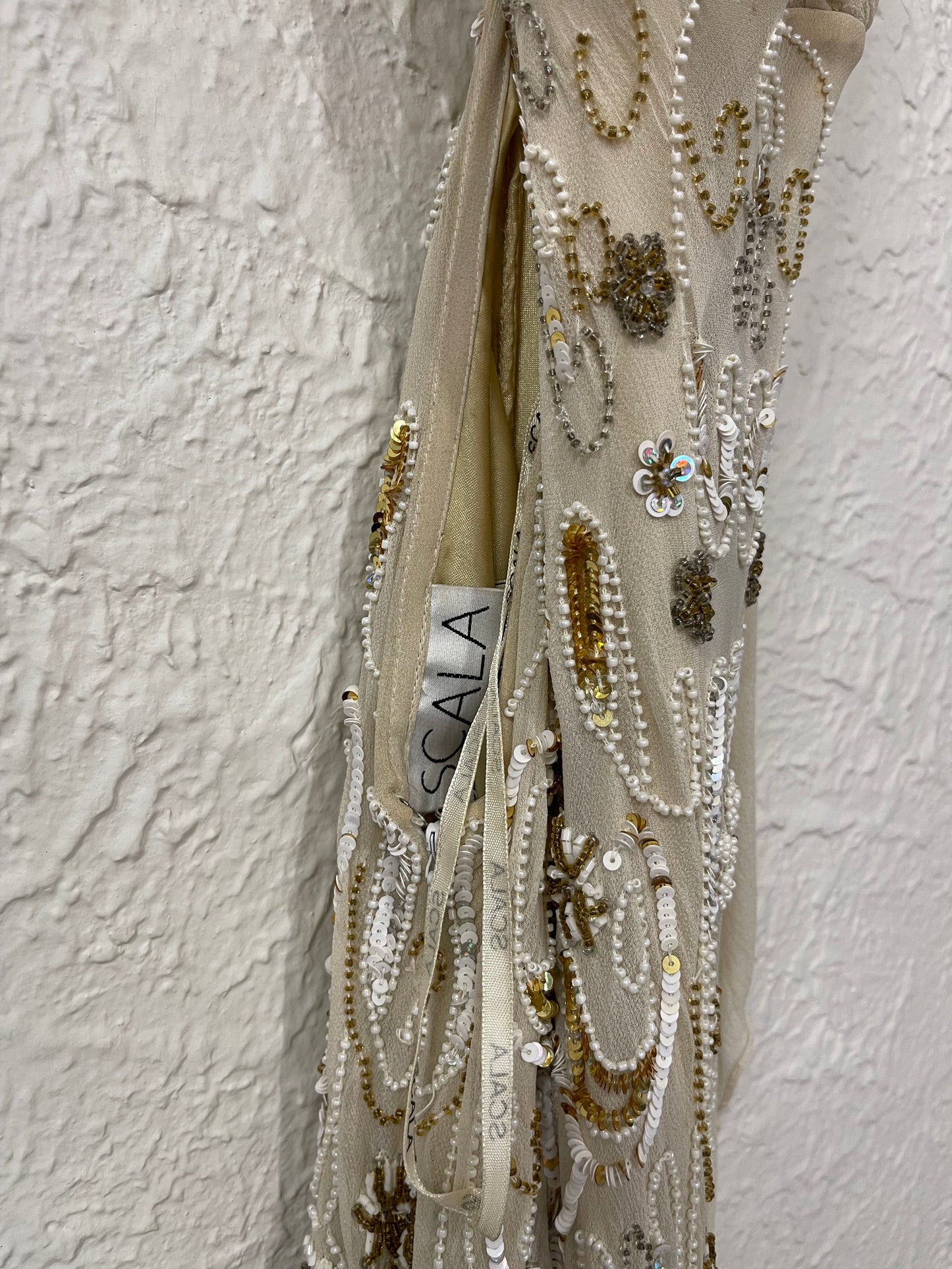 Rare Vintage 90's 100% Silk Beaded Gown